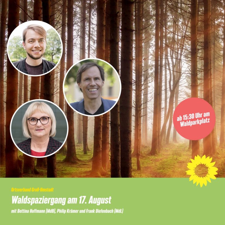 Waldspaziergang mit MdB Bettina Hoffmann  am 17. August um 15:30 Uhr